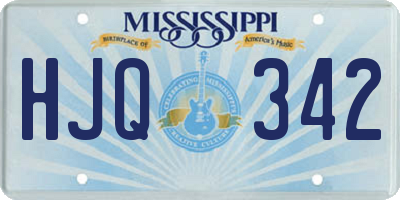 MS license plate HJQ342