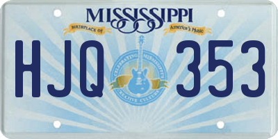 MS license plate HJQ353