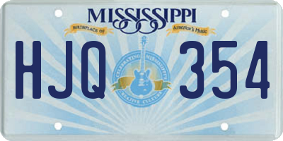 MS license plate HJQ354
