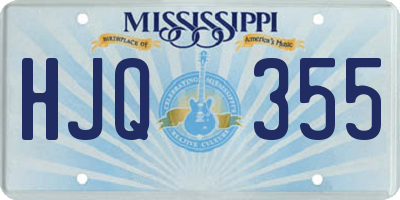 MS license plate HJQ355