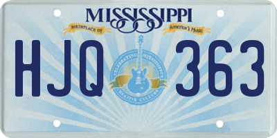 MS license plate HJQ363