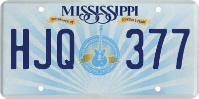 MS license plate HJQ377