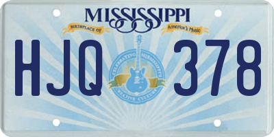 MS license plate HJQ378