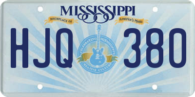 MS license plate HJQ380