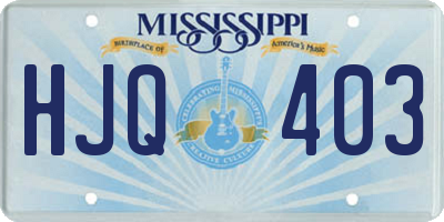 MS license plate HJQ403