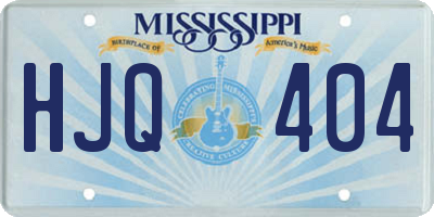 MS license plate HJQ404