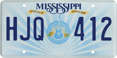 MS license plate HJQ412