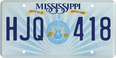 MS license plate HJQ418