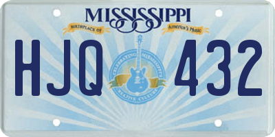 MS license plate HJQ432