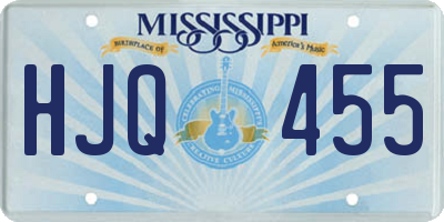 MS license plate HJQ455