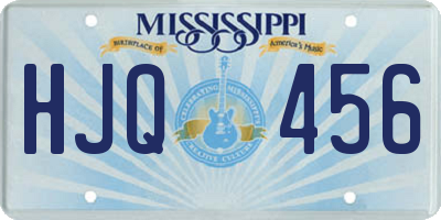 MS license plate HJQ456