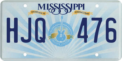 MS license plate HJQ476