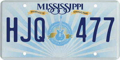 MS license plate HJQ477