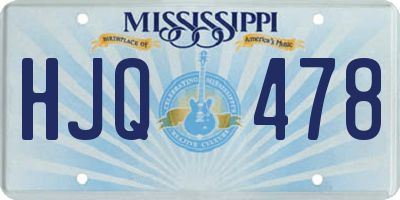 MS license plate HJQ478