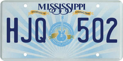 MS license plate HJQ502