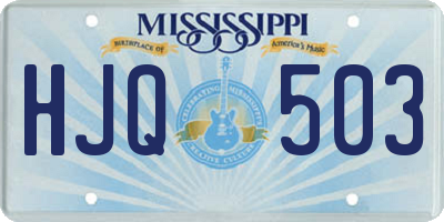 MS license plate HJQ503
