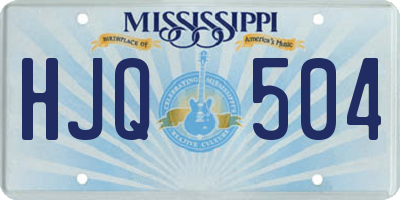MS license plate HJQ504