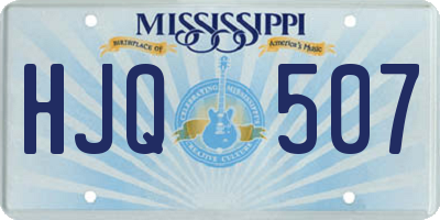 MS license plate HJQ507