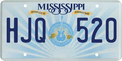 MS license plate HJQ520