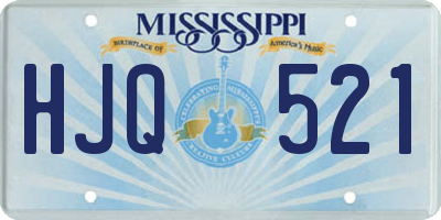 MS license plate HJQ521