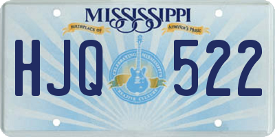 MS license plate HJQ522