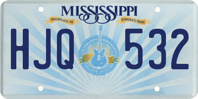 MS license plate HJQ532