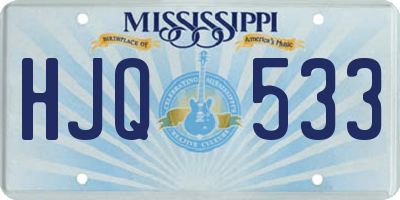 MS license plate HJQ533