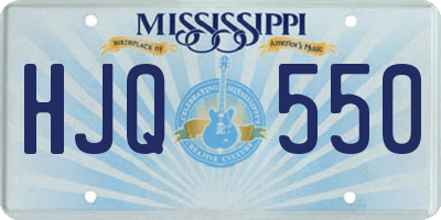 MS license plate HJQ550