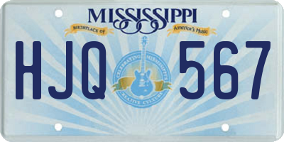 MS license plate HJQ567