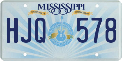 MS license plate HJQ578