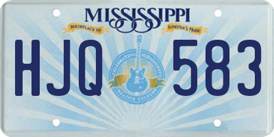 MS license plate HJQ583