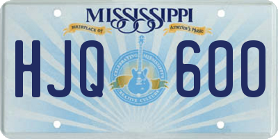 MS license plate HJQ600