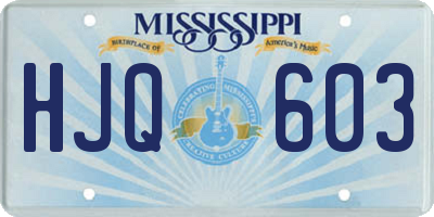 MS license plate HJQ603