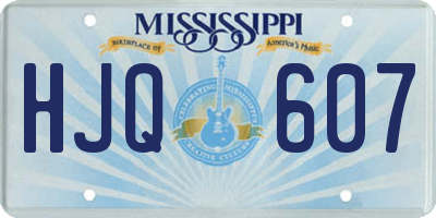 MS license plate HJQ607