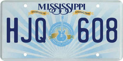 MS license plate HJQ608