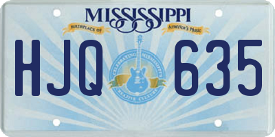 MS license plate HJQ635