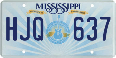 MS license plate HJQ637
