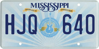 MS license plate HJQ640