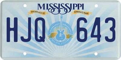 MS license plate HJQ643