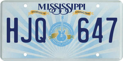 MS license plate HJQ647