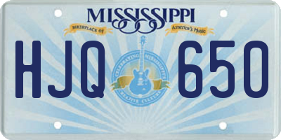 MS license plate HJQ650