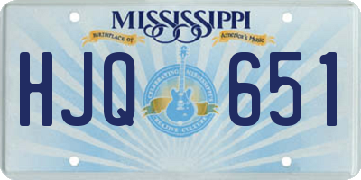 MS license plate HJQ651