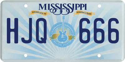 MS license plate HJQ666