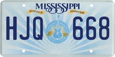 MS license plate HJQ668
