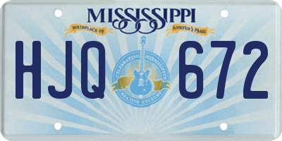 MS license plate HJQ672