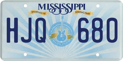 MS license plate HJQ680