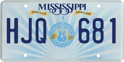 MS license plate HJQ681