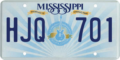 MS license plate HJQ701