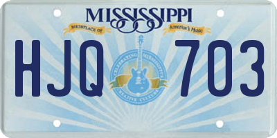 MS license plate HJQ703
