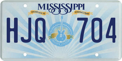 MS license plate HJQ704